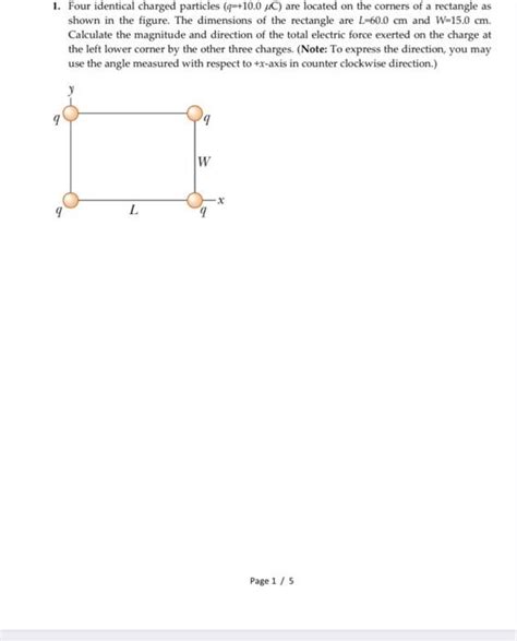 Solved 1 Four identical charged particles q 10 0μC are Chegg