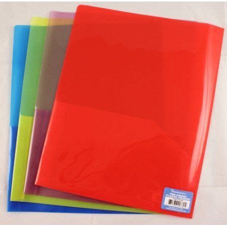 Plastic 2 Pocket Folder - Assorted Colors - 8.5" X 11" Case Pack 100 ...