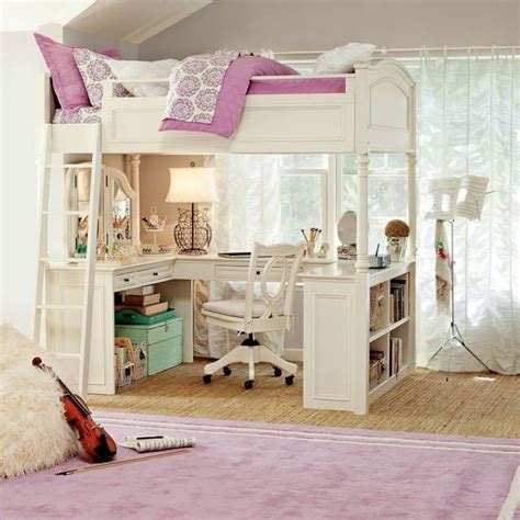 Teen Loft Beds With Desk : Beadboard Loft Bed from PBteen : We build ...