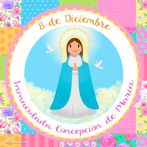 Día de la Inmaculada Concepción de María 8 de diciembre tarjetas de