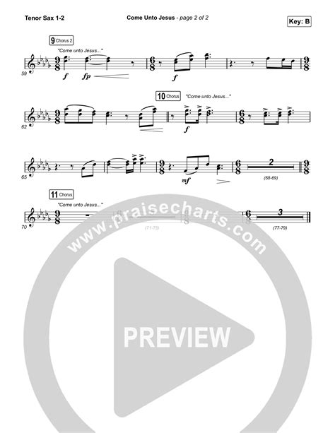 Come Unto Jesus Acoustic Tenor Sax Sheet Music PDF Keith Kristyn