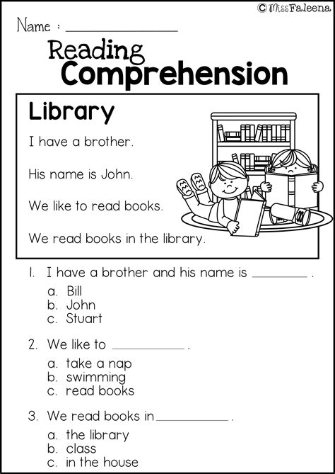 Reading Comprehension Printables Worksheets