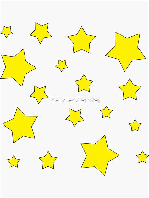 Classic Yellow Star Pack Sticker For Sale By Zanderzander Redbubble