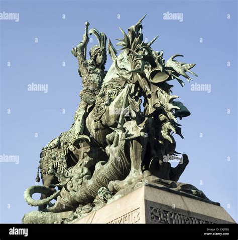 The statue of St. George and the Dragon Stock Photo - Alamy