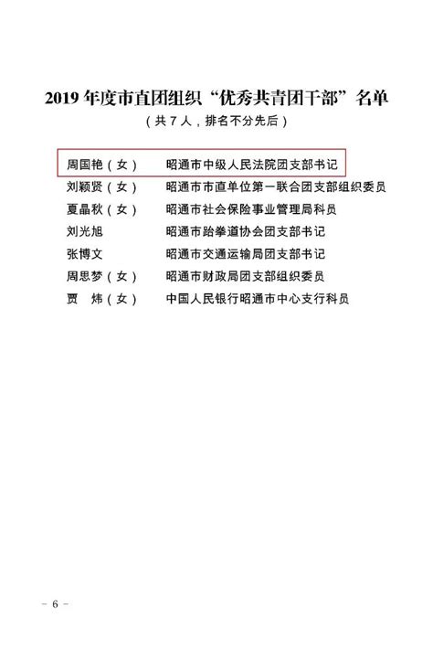 喜报昭通中院团委获评＂全市五四红旗团委＂表彰澎湃号·政务澎湃新闻 The Paper