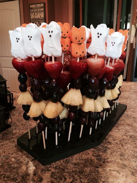 Halloween Fruit Kabobs Halloween Fruit Halloween Baby Shower Theme