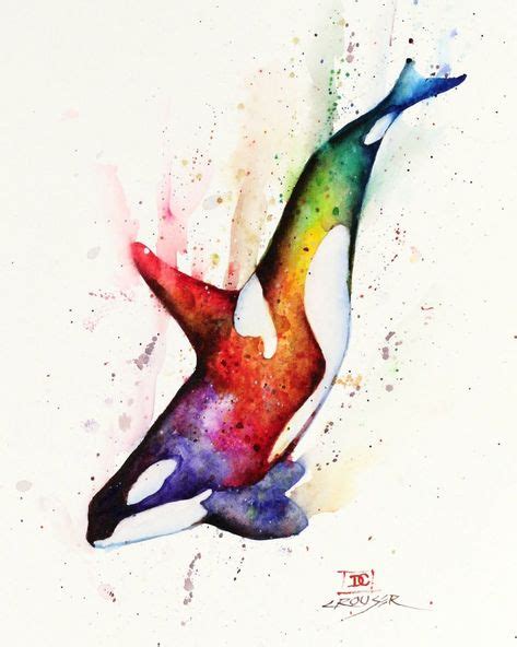 Killerwal Aquarell Orca Druck Orca Wal Malerei Kunst Von Dean Crouser