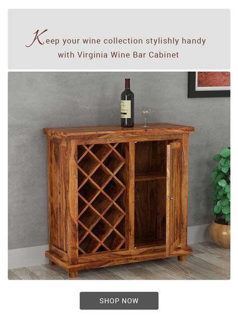 Virginia Handcrafted Rustic Solid Wood Wine Bar Cabinet | Bar cabinet ...