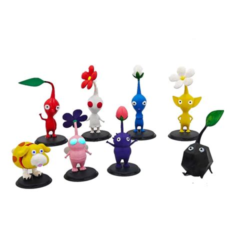 8 件套 3 4 厘米任天堂 Gmae Pikmin Stone Pikmin 鮮花狗 Q 版 Pvc 可動人偶模型桌 蝦皮購物