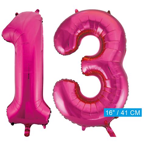 Folie Cijfer Ballonnen Pink Roze 13 Partycorner Nl