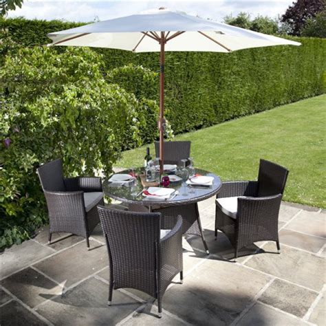 Buy Billyoh Rosario Flat Weave Round Rattan Dining Set With 4 Seats In