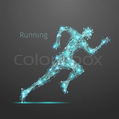 Geometric Running Man Vector At Vectorified Collection Of