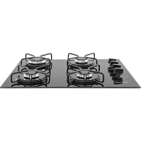 Cooktop Ou Fogão De Mesa 4 Queimadores Vidro Preto Suggar