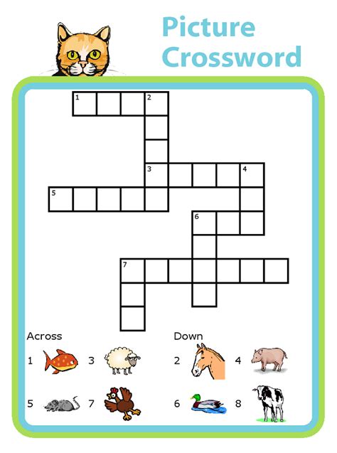 Animal Crossword Puzzle Printable