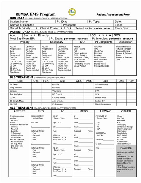 Ems Report Template Fillable