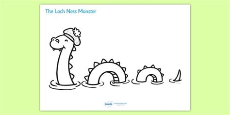 Loch Ness Monster Colouring Sheet