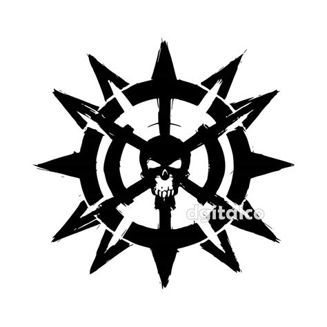 Punk Skull Symbol Raw Ink Vector Art With Skull Centered For A