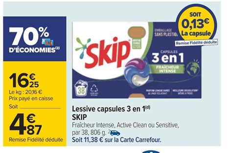 Promo Skip Lessive Capsules En D Chez Carrefour