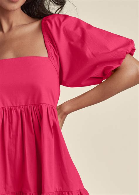 Puff Sleeve Mini Dress Azalea Venus