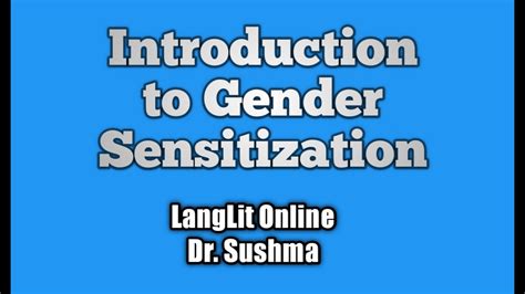 Introduction To Gender Sensitization Youtube