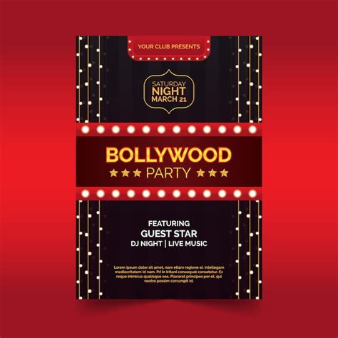 Bollywood Party Poster Template Free Vector