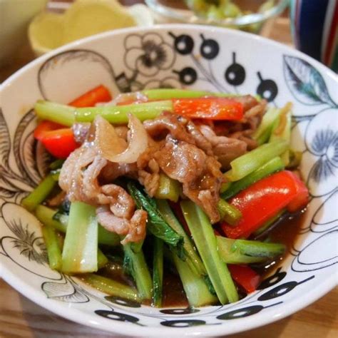 小松菜と豚肉のオイスター炒め本日のおうちごはん By はなさん レシピブログ 料理ブログのレシピ満載！