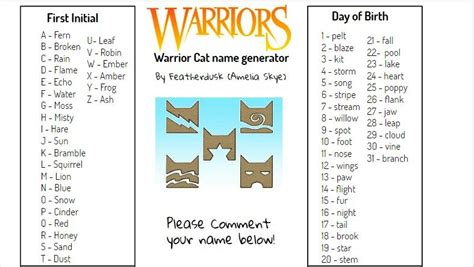 Warrior Cat Oc Generator