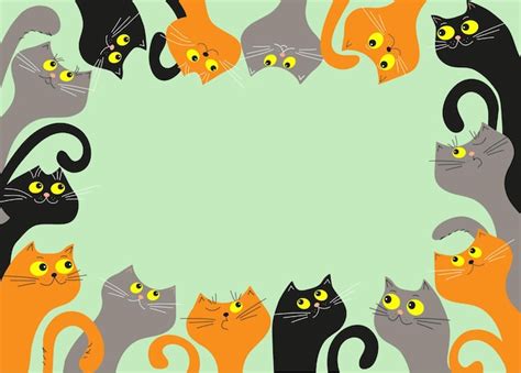 Premium Vector Banner Frame Cats