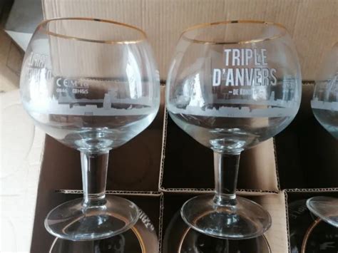 Verres Biere Triple D Anvers Cl Neuf Forme Ronde Magnifique Eur