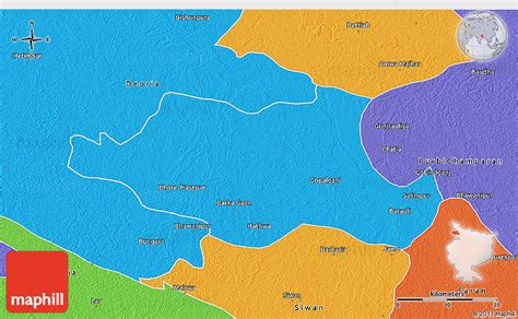 Political 3D Map of Gopalganj