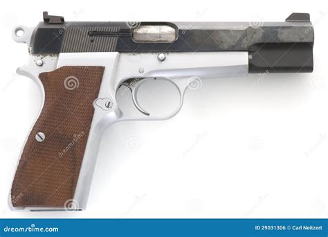 Browning Hi-power 9mm Pistol Stock Photo - Image of slide, dirty: 29031306