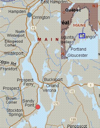 Map For Penobscot River Maine White Water South Orrington To Sandy Point