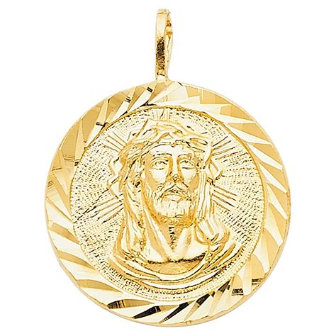 Trust Jewelry Jesus Christ Charm Pendant 14k Yellow Gold Medallion