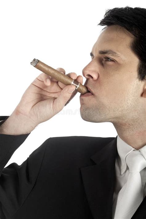 Business Man With Cigar Stock Image Image Of White Smoke 12316643