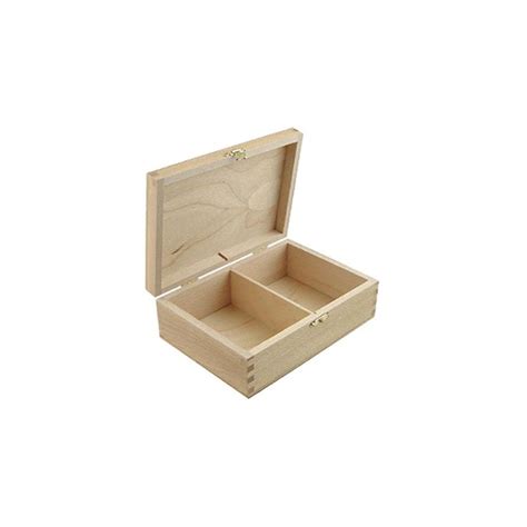 Caja De Madera Rectangular Con Dois Compartimentos