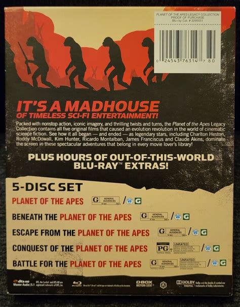 Planet Of The Apes Legacy Collection Blu Ray Oop Ebay