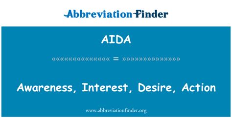 Aida Definition Awareness Interest Desire Action Abbreviation Finder