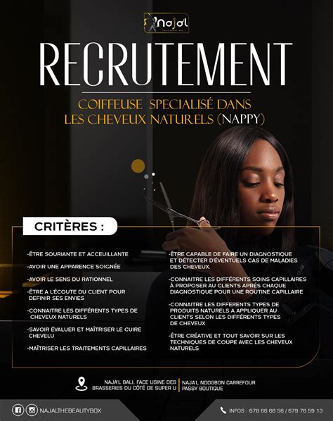 Avis de recrutement d une coiffeuse spécialisé dans les cheveux