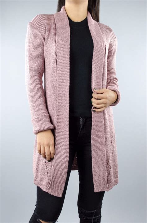 Cardigan Sueter Moda Rosa Calientito Tejido Bordado Mexicano 680 00