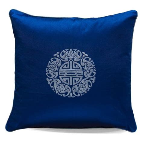 Chinese Silk Longevity Design Throw Pillow Asian Decorative Pillows