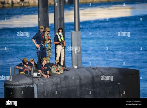 The Us Navy Ballistic Missile Submarine Uss Nevada Ssbn 733 Arrived At Naval Base Guam Jan