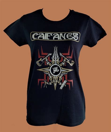 Caifanes Logo Azteca Guitarras Black T Shirt For Women Etsy