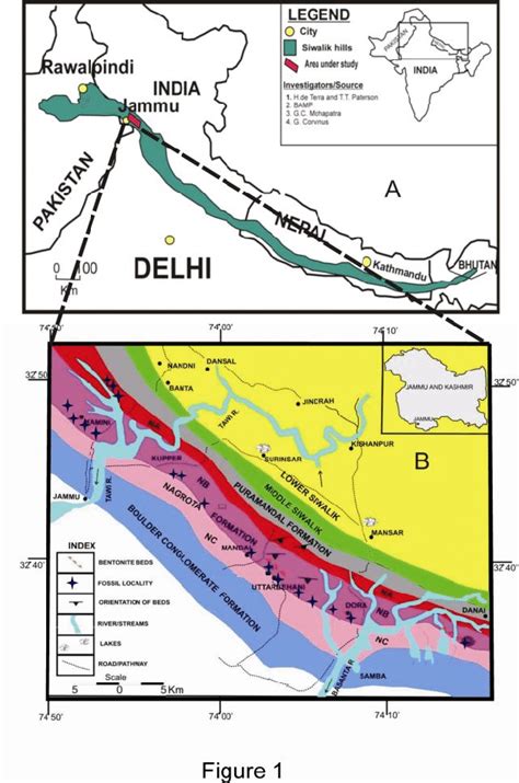 A Showing Range Of Siwalik Hills And Area Under Study B Geological