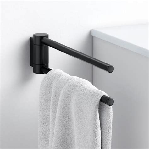 Keuco Plan Black Selection Towel Bar Can Be Swivelled Matt Black