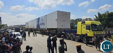 zambia hundreds gather  chingola  witness giant cold box en route