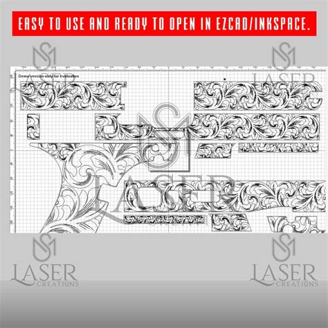 Glock 17 Gen 3 Scroll Design Gun Engraving Filespistol Engravevector