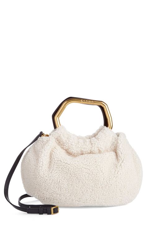 Staud Camille Genuine Shearling Crossbody Bag Nordstrom