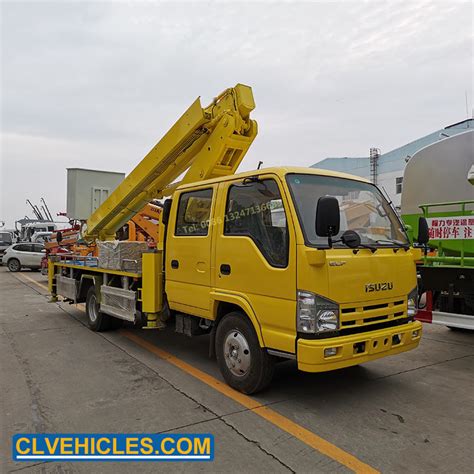 Isuzu Telescopic Boom Cherry Picker Truck 35kv Insulation Aerial Bucket