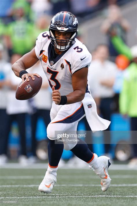 Russell Wilson of the Denver Broncos in Action