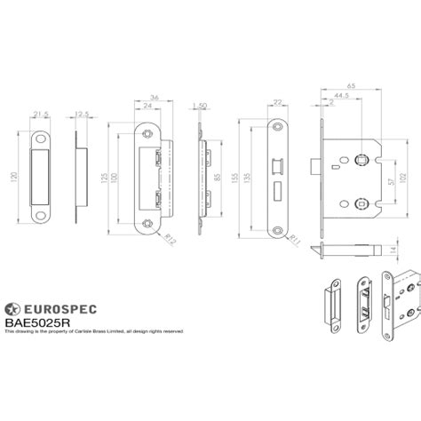 Eurospec Easi T Euro Profile Deadlock 76mm Satin Stainless Steel